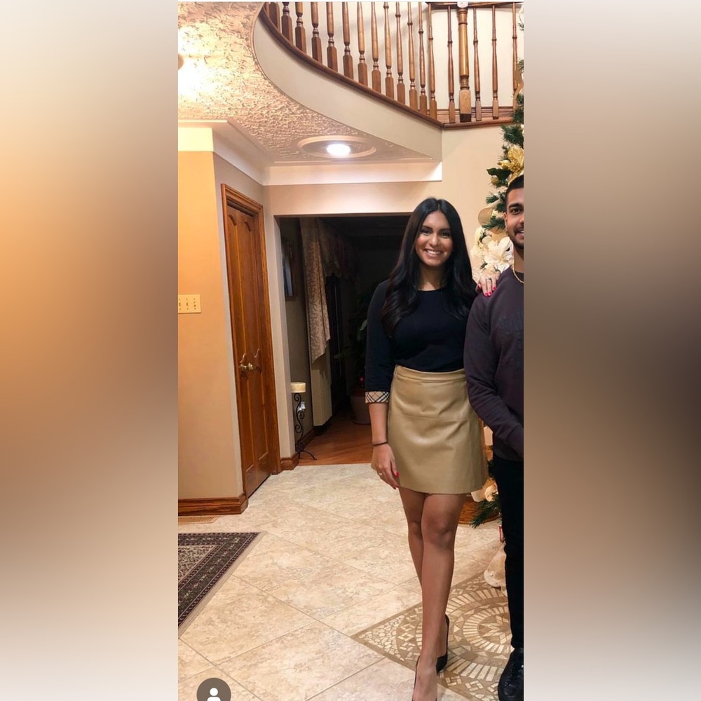 Wilfred leather wrap mini skirt